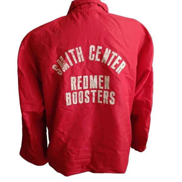 Vtg 70s Russell Smith Center Kansas Redmen Boosters Lined Athletic Red Jacket L - Picture 1 of 5